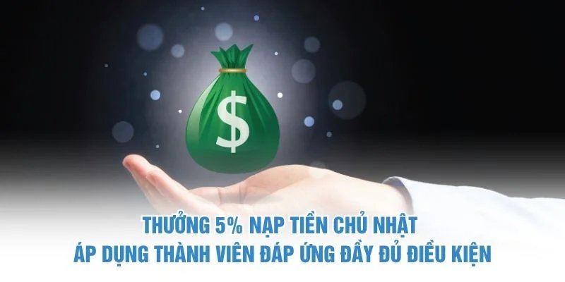 Thưởng 5% Nạp Tiền Chủ Nhật